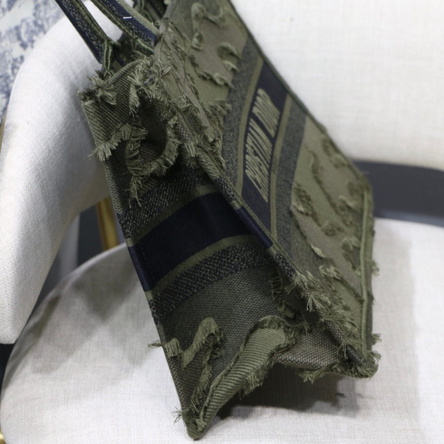 SMALL CAMOUFLAGE EMBROIDERED DIOR BOOK TOTE