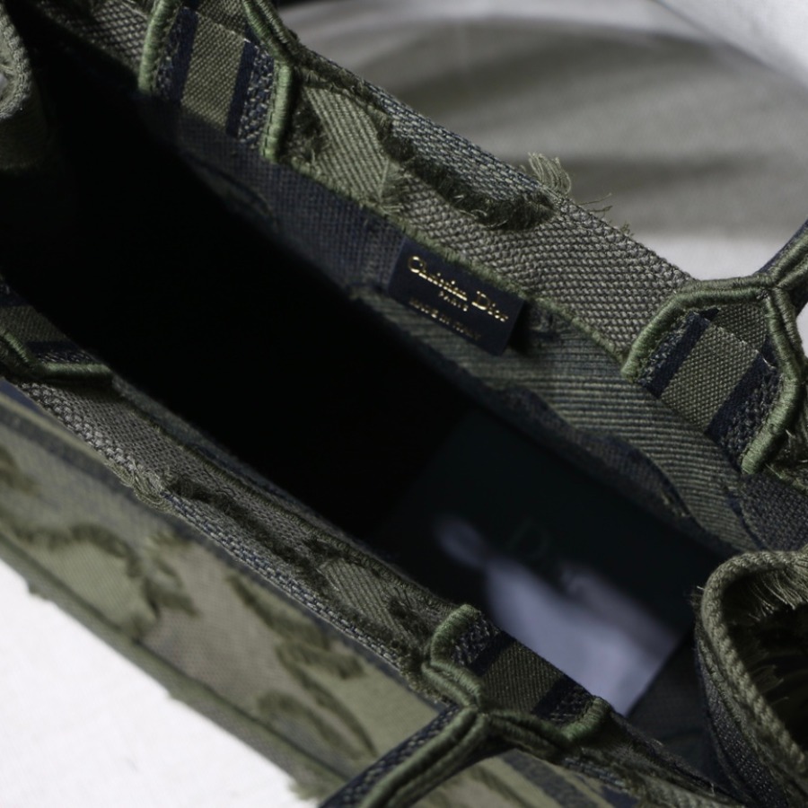 SMALL CAMOUFLAGE EMBROIDERED DIOR BOOK TOTE
