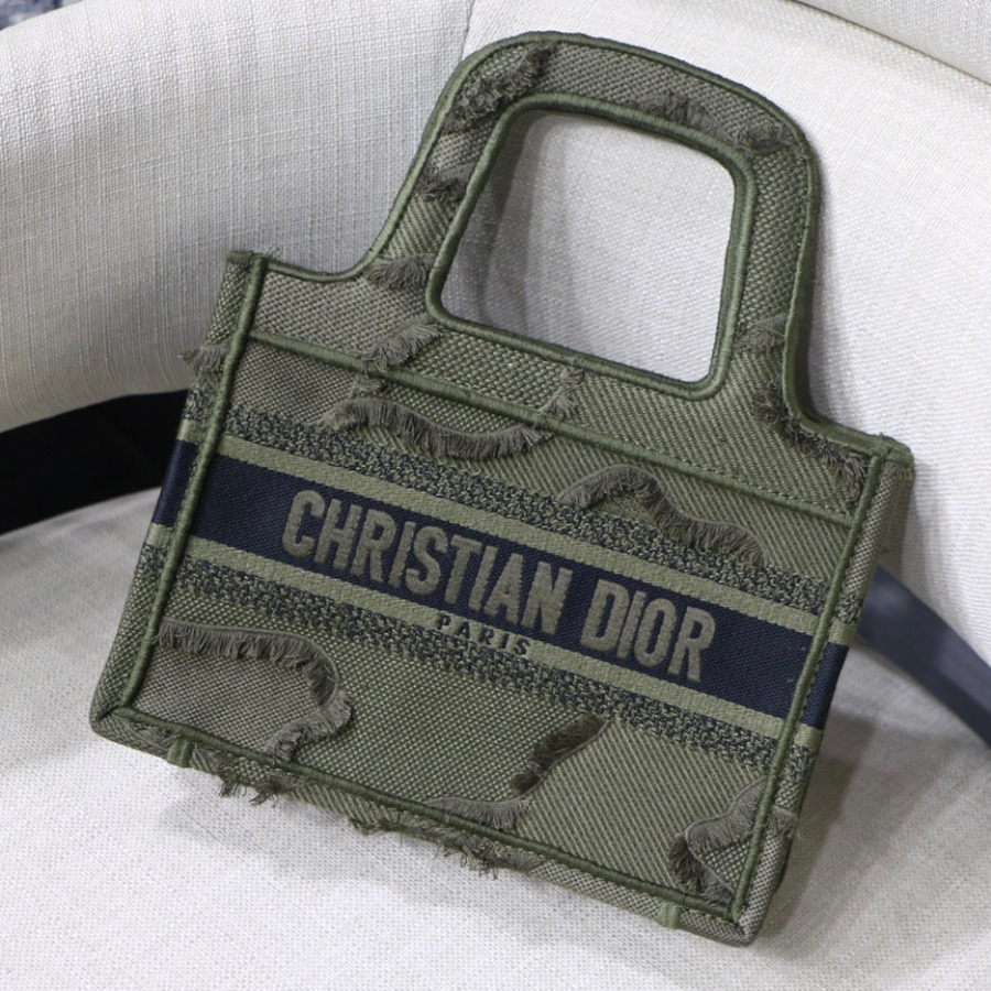CAMOUFLAGE EMBROIDERED MINI DIOR BOOK TOTE