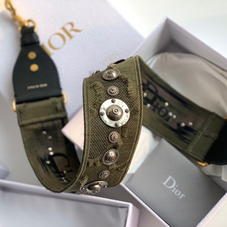GREEN MULTICOLOR CAMOUFLAGE FULLY EMBROIDERED STRAP