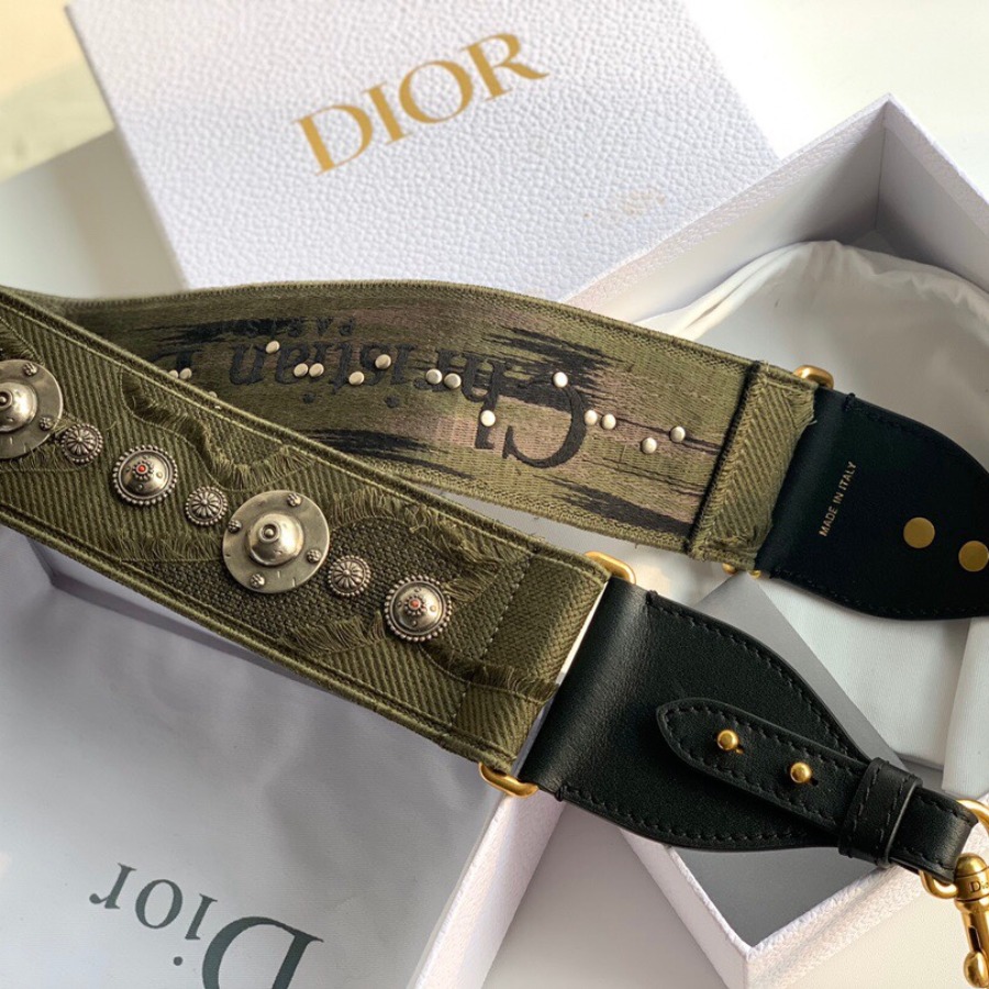 GREEN MULTICOLOR CAMOUFLAGE FULLY EMBROIDERED STRAP