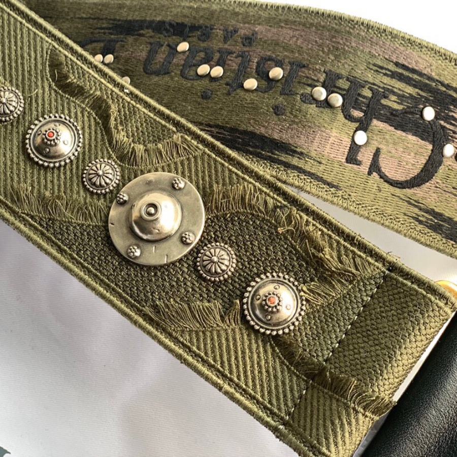GREEN MULTICOLOR CAMOUFLAGE FULLY EMBROIDERED STRAP