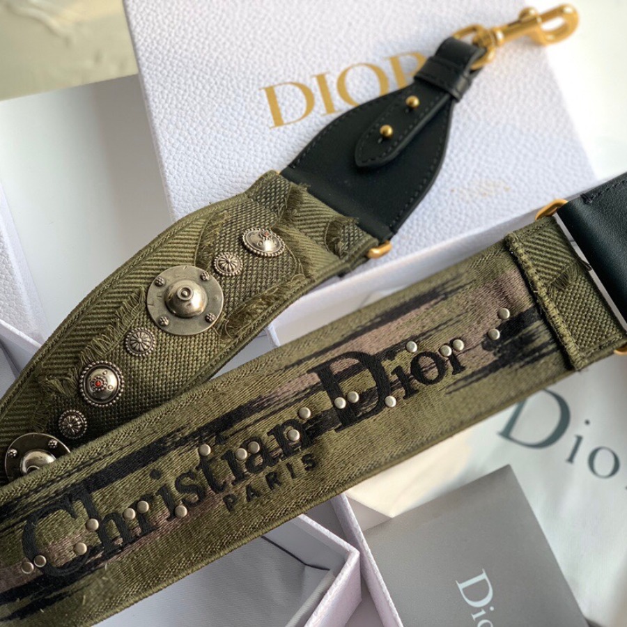 GREEN MULTICOLOR CAMOUFLAGE FULLY EMBROIDERED STRAP
