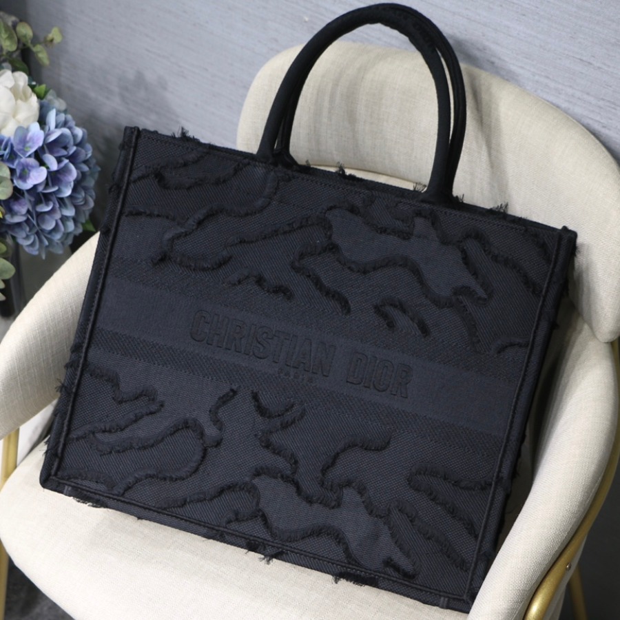 CAMOUFLAGE EMBROIDERED DIOR BOOK TOTE