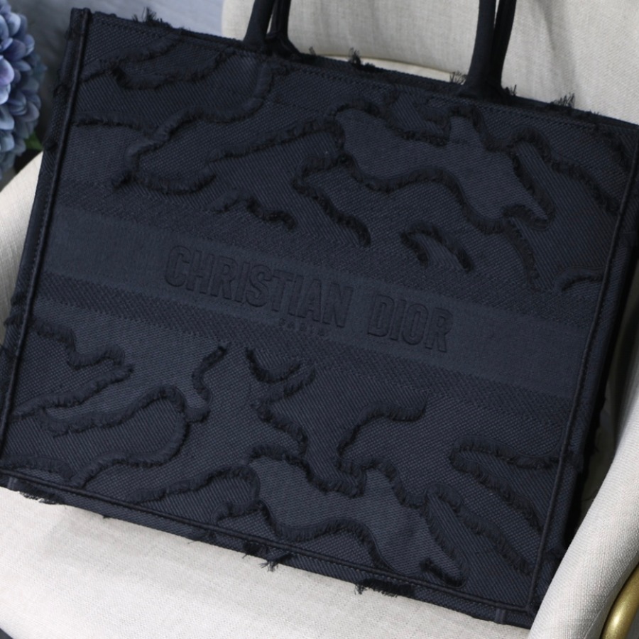 CAMOUFLAGE EMBROIDERED DIOR BOOK TOTE