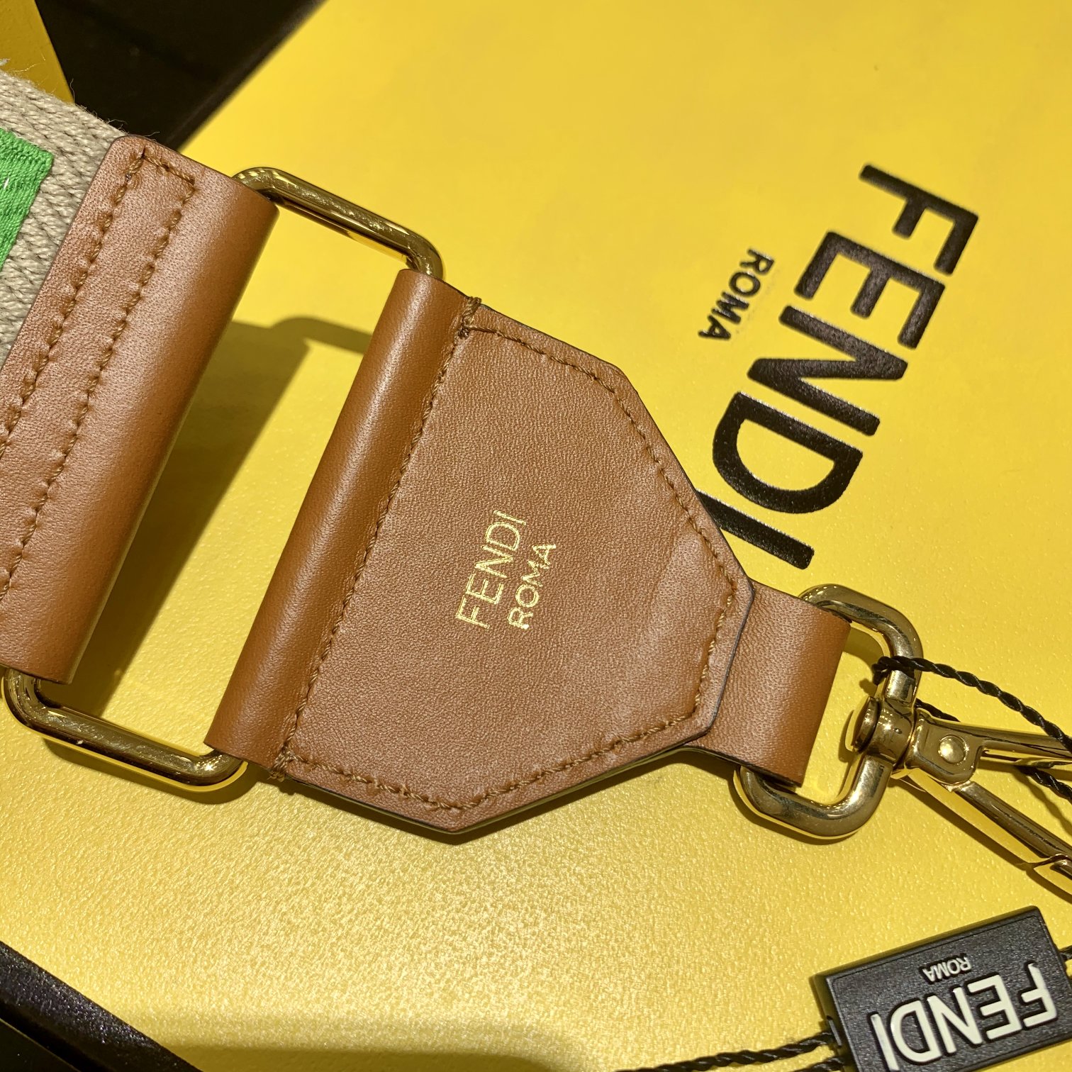 STRAP YOU, Beige ribbon shoulder strap, FENDI BAG ACCESSOIRES