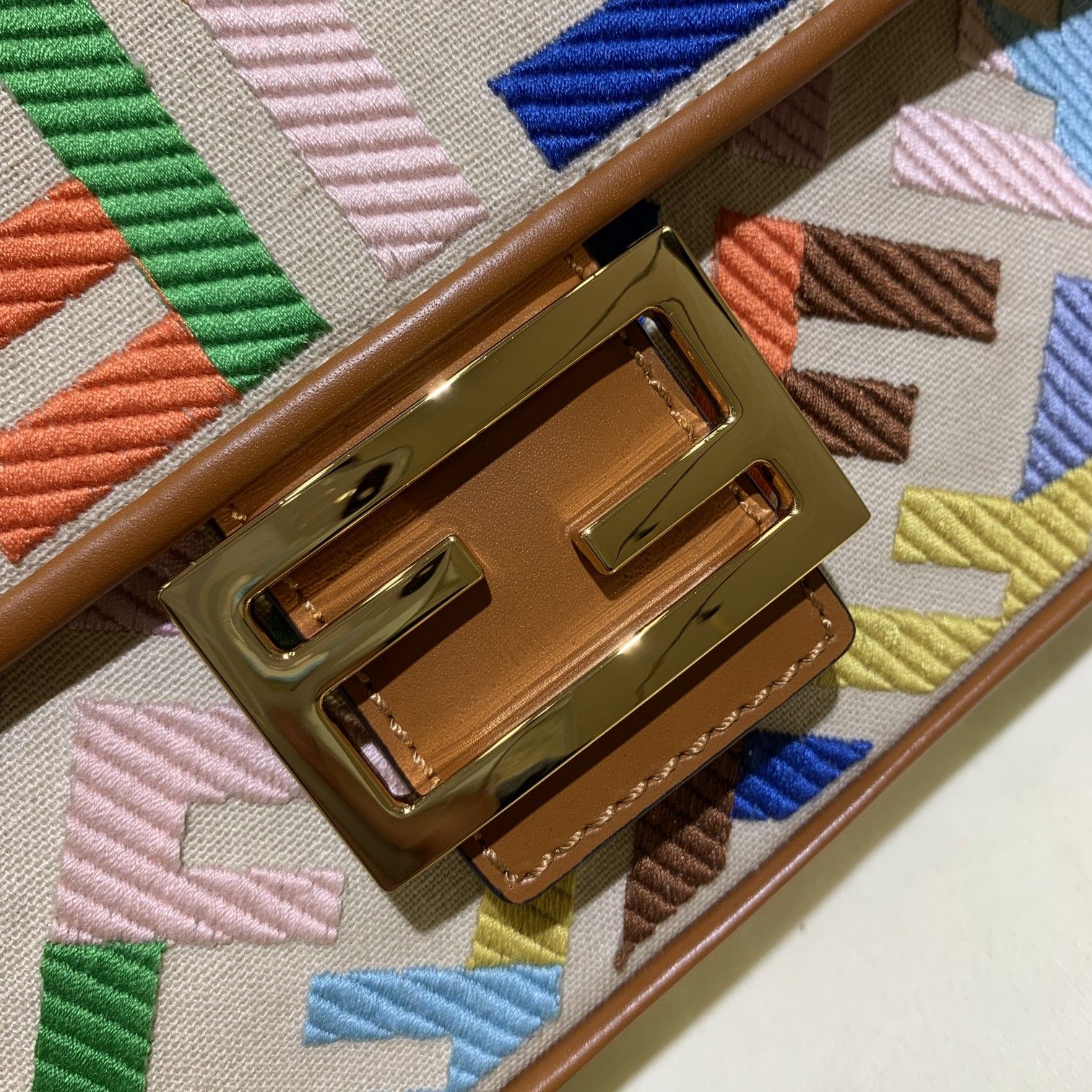 BAGUETTE, FENDI Beige canvas bag
