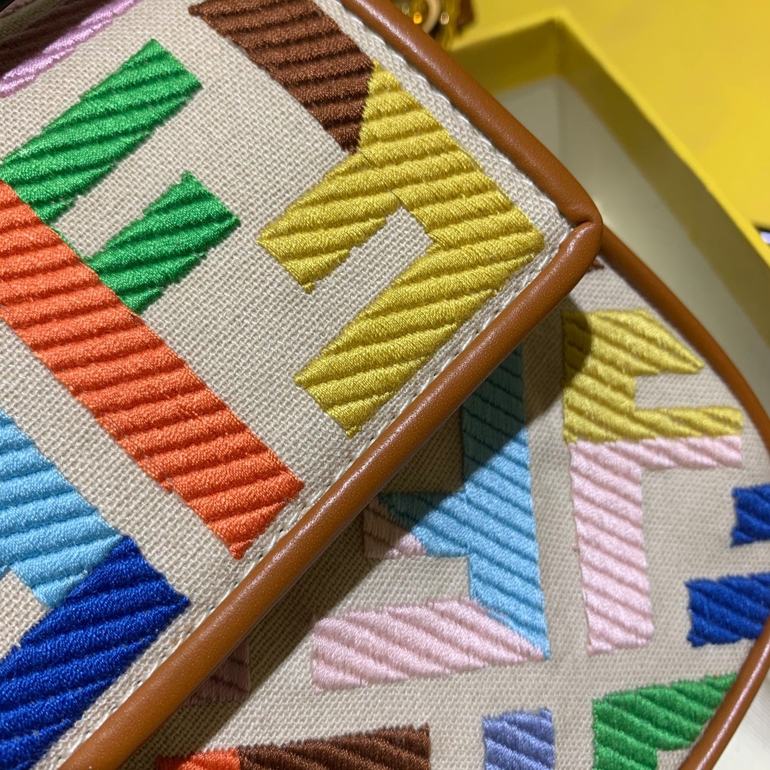 BAGUETTE, FENDI Beige canvas bag