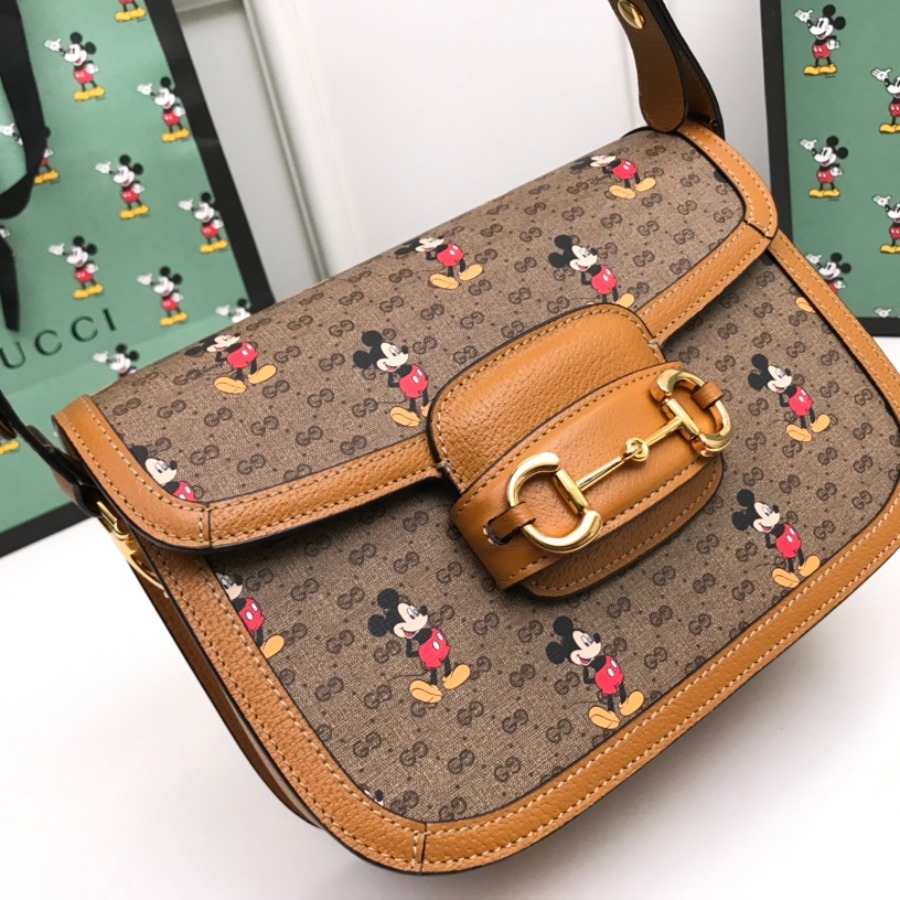 602204 DISNEY X Gucci 1955 Horsebit small shoulder bag, GUCCI Shoulder Bags for Women