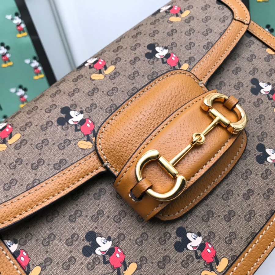 602204 DISNEY X Gucci 1955 Horsebit small shoulder bag, GUCCI Shoulder Bags for Women