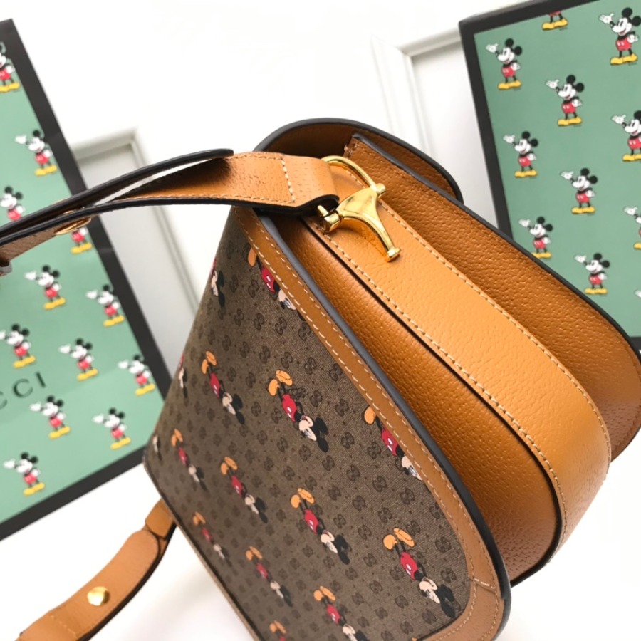602204 DISNEY X Gucci 1955 Horsebit small shoulder bag, GUCCI Shoulder Bags for Women