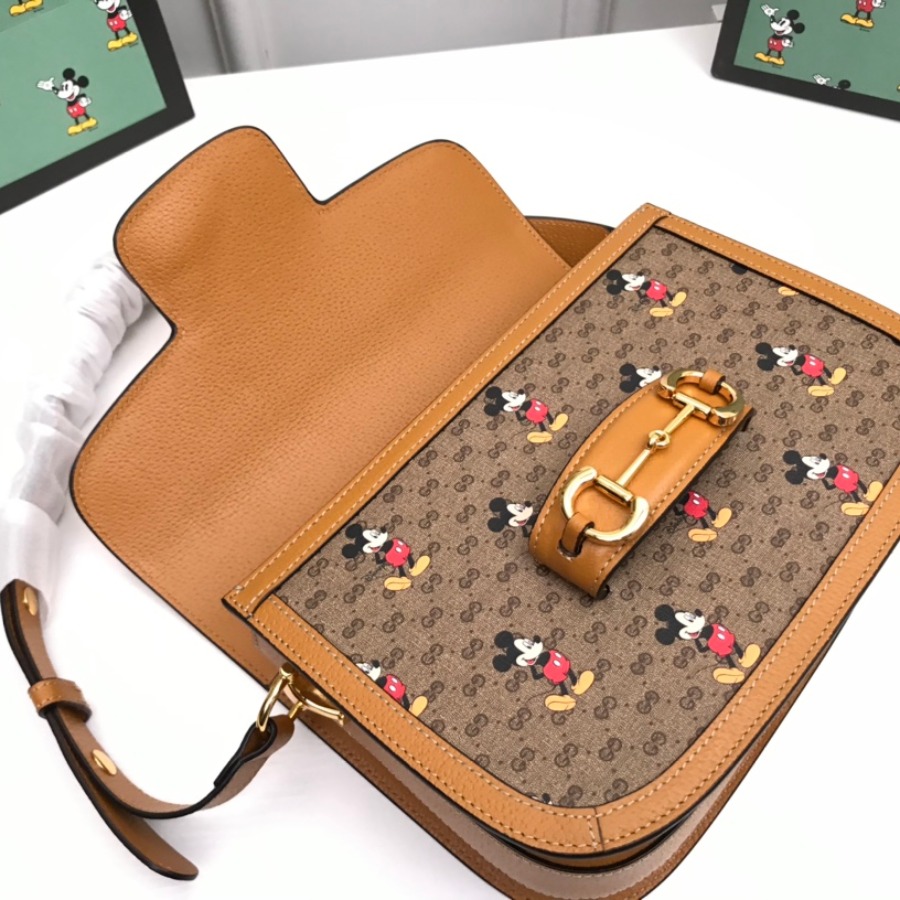 602204 DISNEY X Gucci 1955 Horsebit small shoulder bag, GUCCI Shoulder Bags for Women