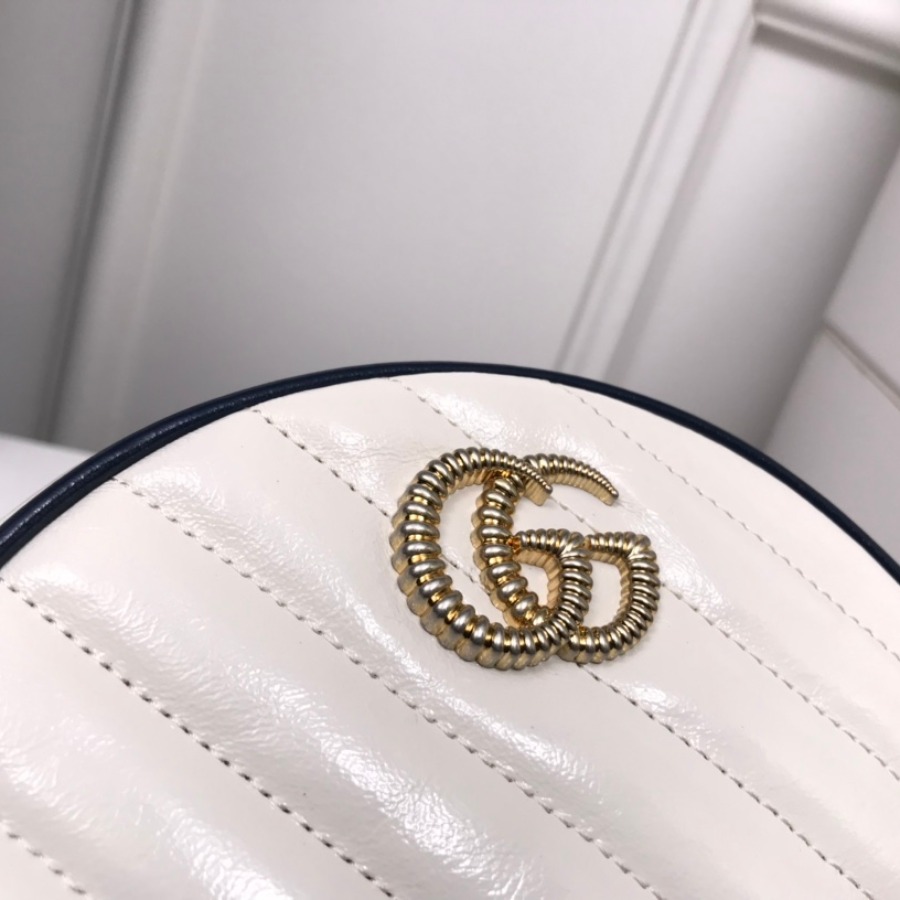550154 GG Marmont mini round shoulder bag, Women's Crossbody Bags