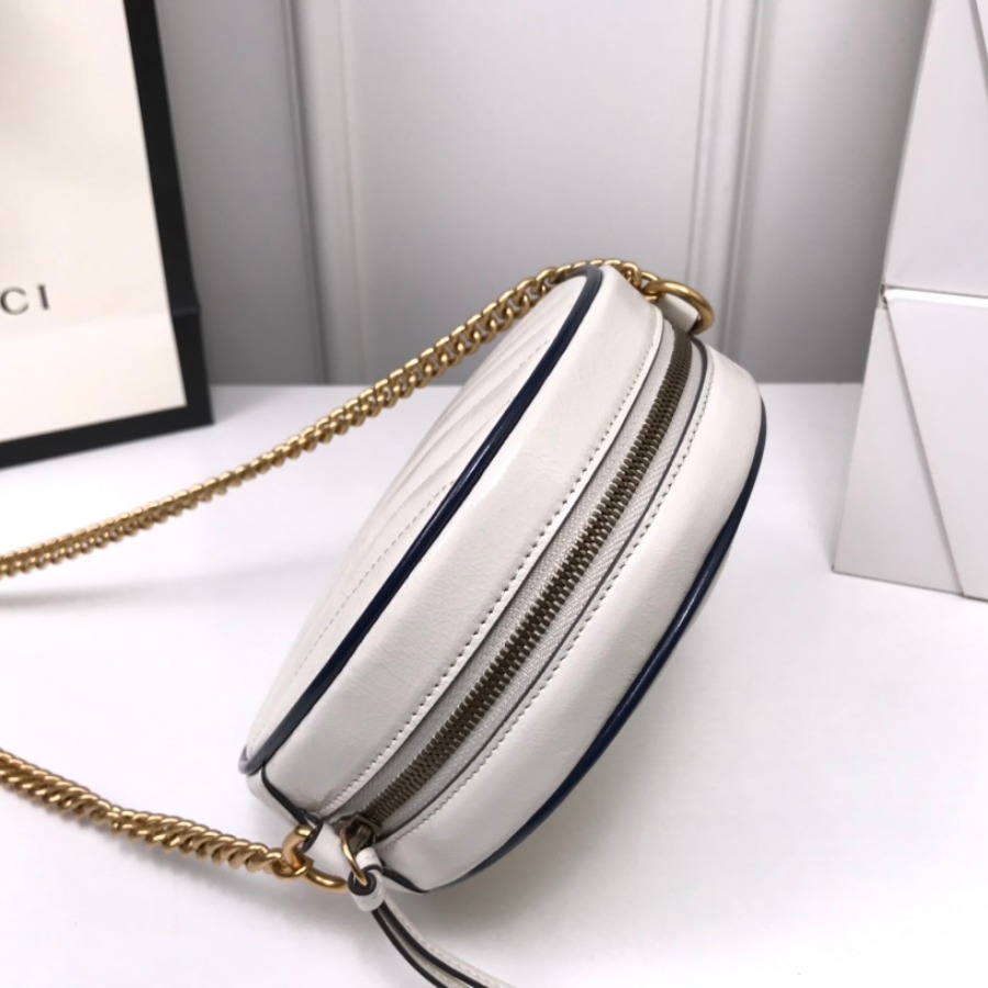 550154 GG Marmont mini round shoulder bag, Women's Crossbody Bags