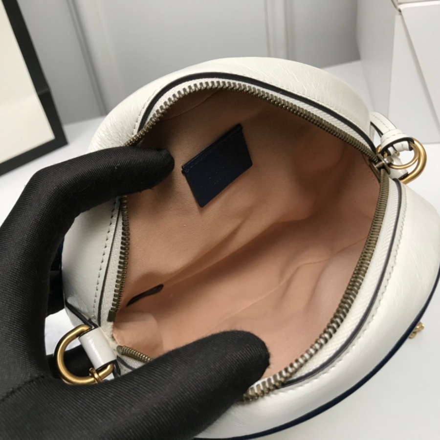550154 GG Marmont mini round shoulder bag, Women's Crossbody Bags