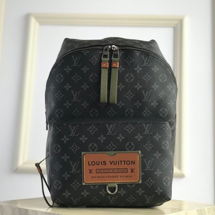 M43186, LOUIS VUITTON LV, APOLLO BACKPACK Monogram Eclipse coated canvas exterior