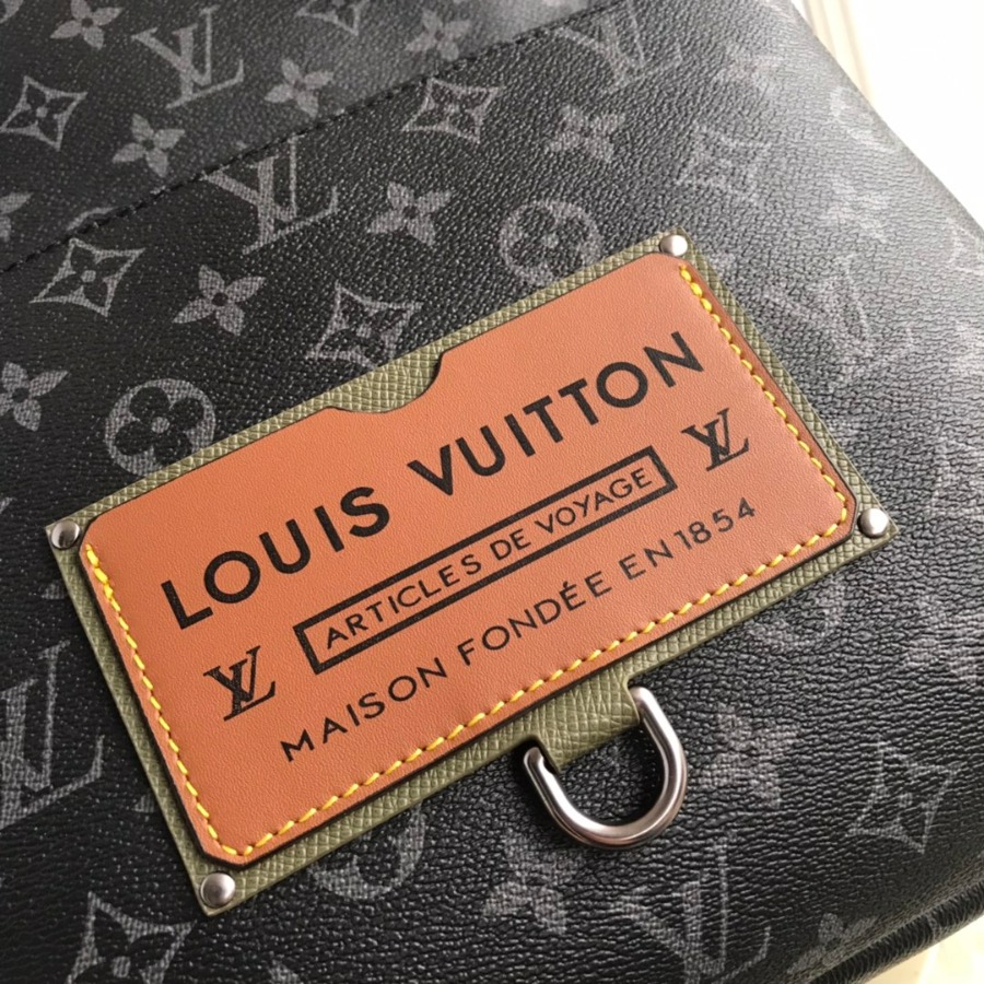 M43186, LOUIS VUITTON LV, APOLLO BACKPACK Monogram Eclipse coated canvas exterior