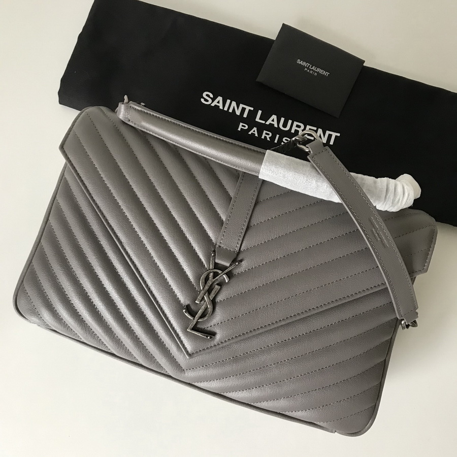 487212 CLASSIC LARGE COLLÈGE BAG  MATELASSÉ LEATHER, YSL Saint Laurent