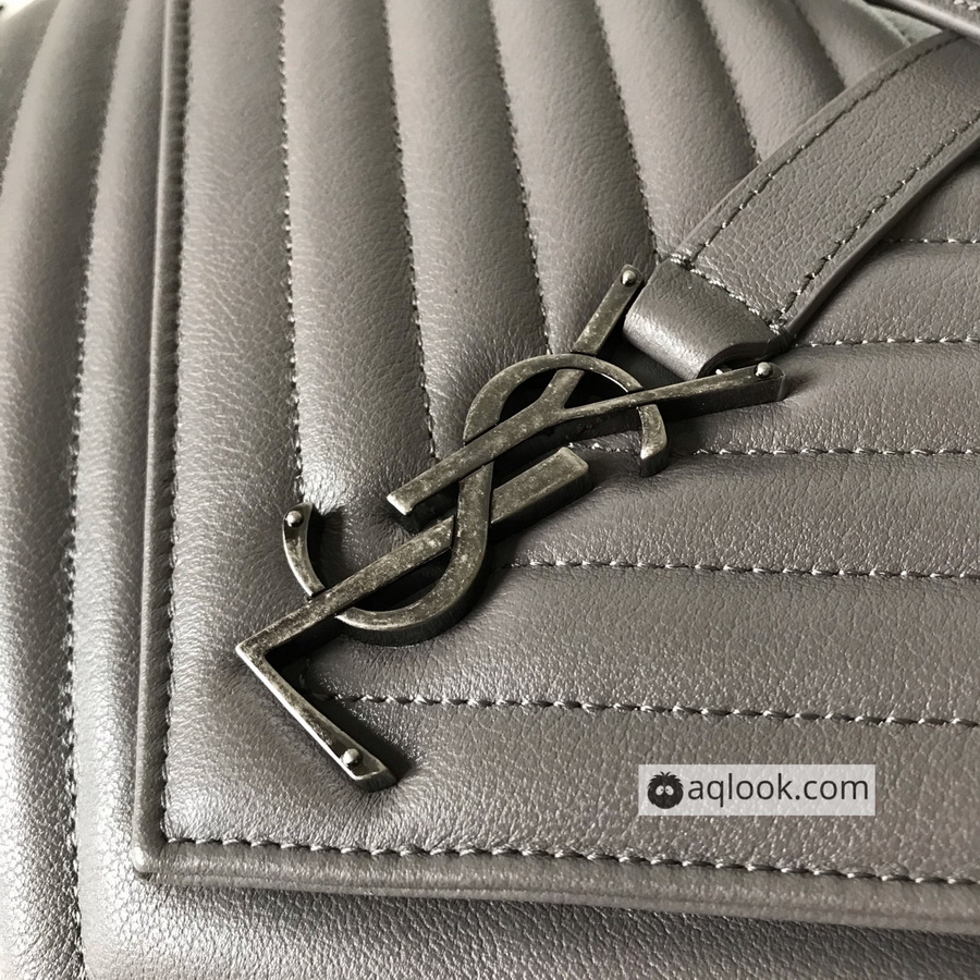 487212 CLASSIC LARGE COLLÈGE BAG  MATELASSÉ LEATHER, YSL Saint Laurent