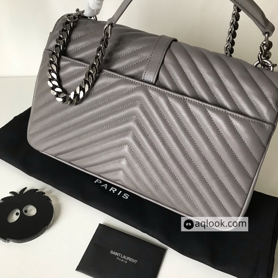 487212 CLASSIC LARGE COLLÈGE BAG  MATELASSÉ LEATHER, YSL Saint Laurent