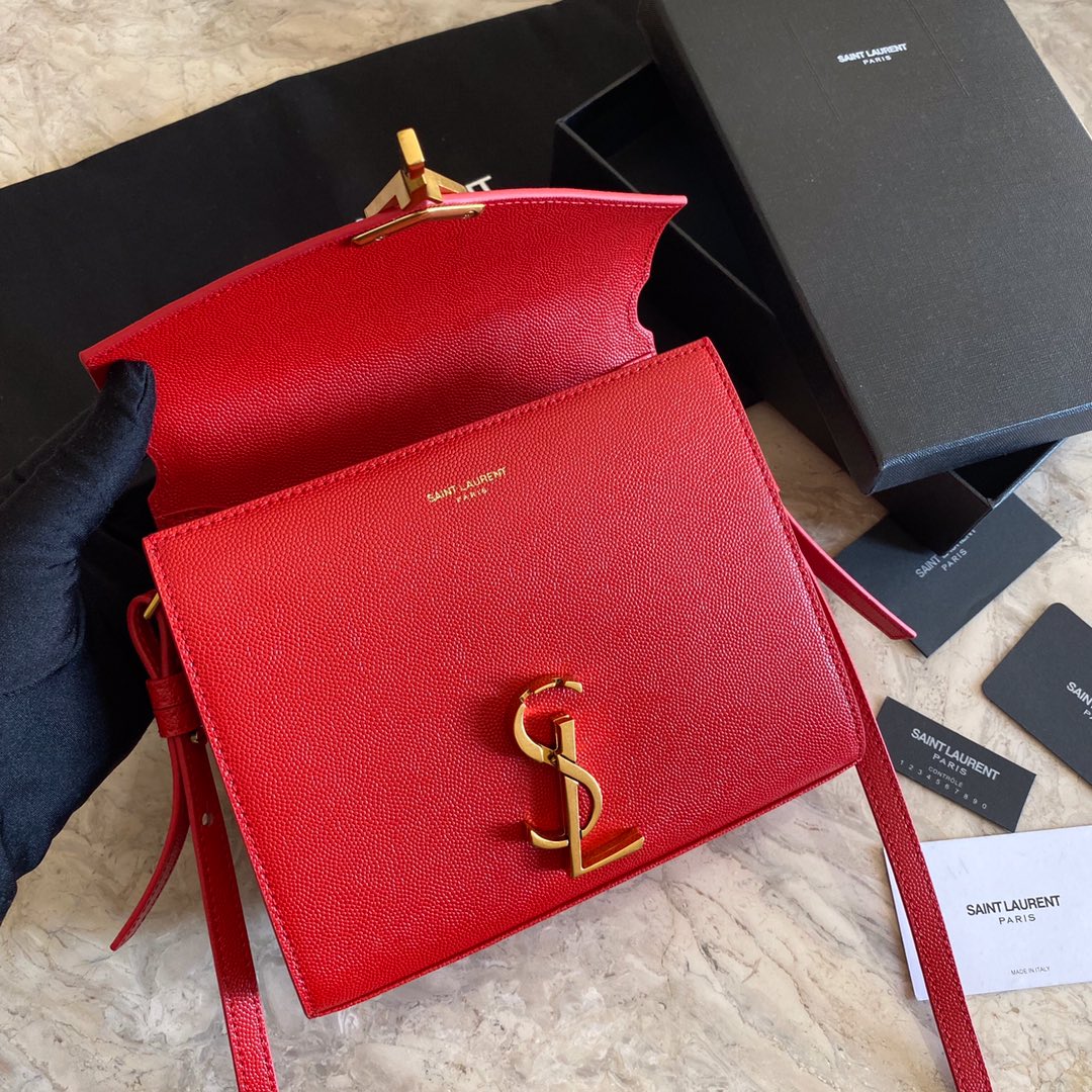 532750 CASSANDRA MINI TOP HANDLE BAG IN GRAIN DE POUDRE EMBOSSED LEATHER, Yves Saint Laurent YSL