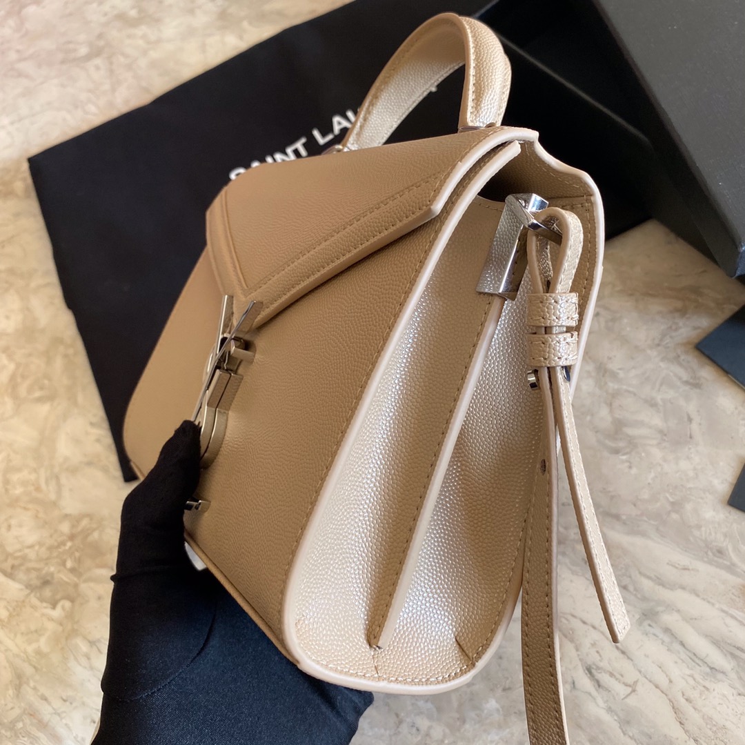 532750 CASSANDRA MINI TOP HANDLE BAG IN GRAIN DE POUDRE EMBOSSED LEATHER, Yves Saint Laurent YSL