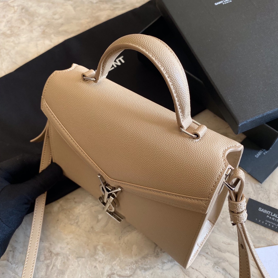 532750 CASSANDRA MINI TOP HANDLE BAG IN GRAIN DE POUDRE EMBOSSED LEATHER, Yves Saint Laurent YSL