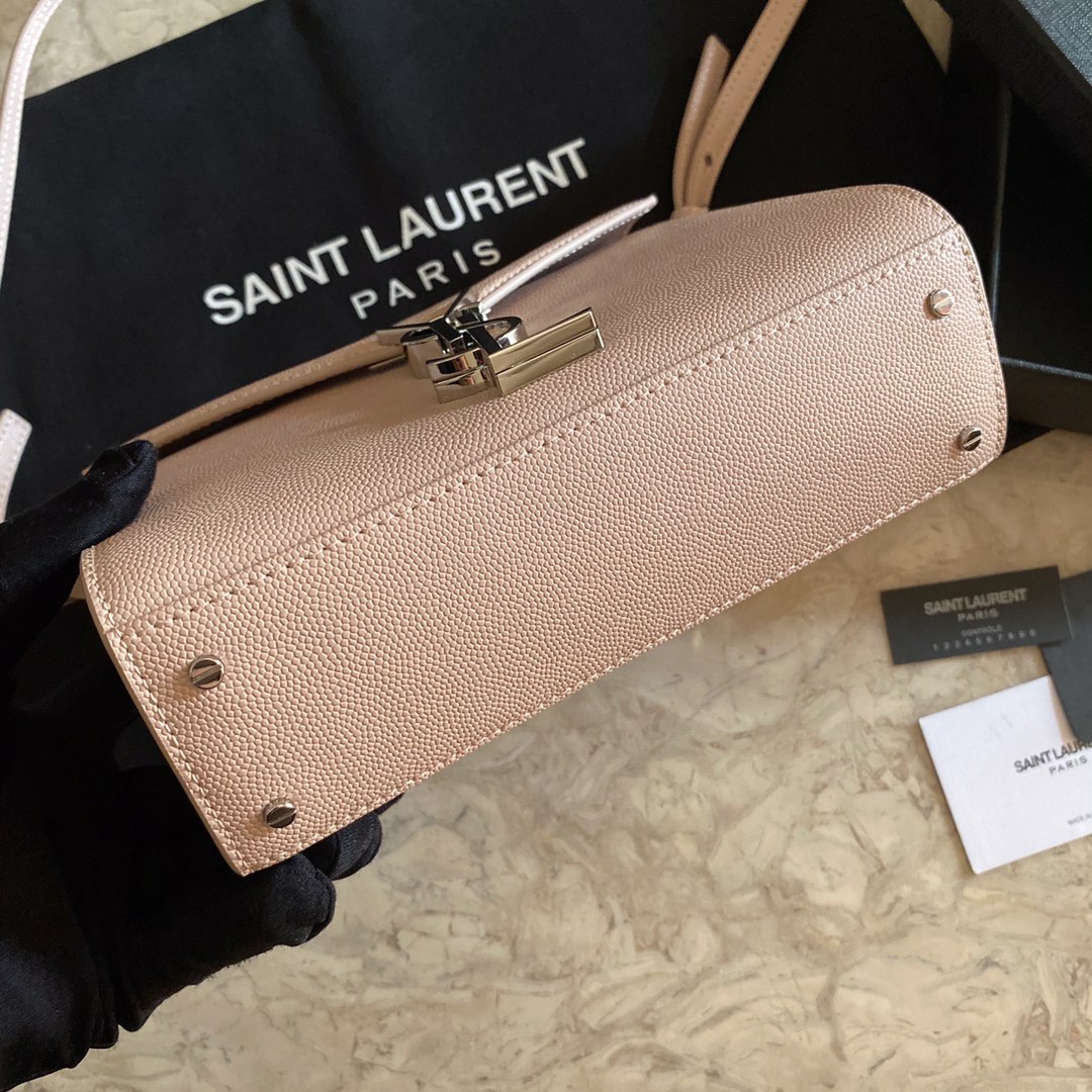 532750 CASSANDRA MINI TOP HANDLE BAG IN GRAIN DE POUDRE EMBOSSED LEATHER, Yves Saint Laurent YSL