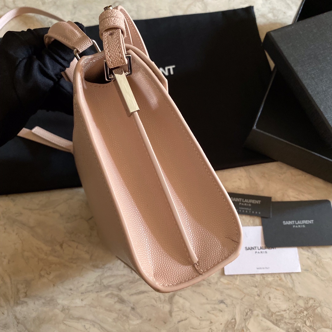 532750 CASSANDRA MINI TOP HANDLE BAG IN GRAIN DE POUDRE EMBOSSED LEATHER, Yves Saint Laurent YSL