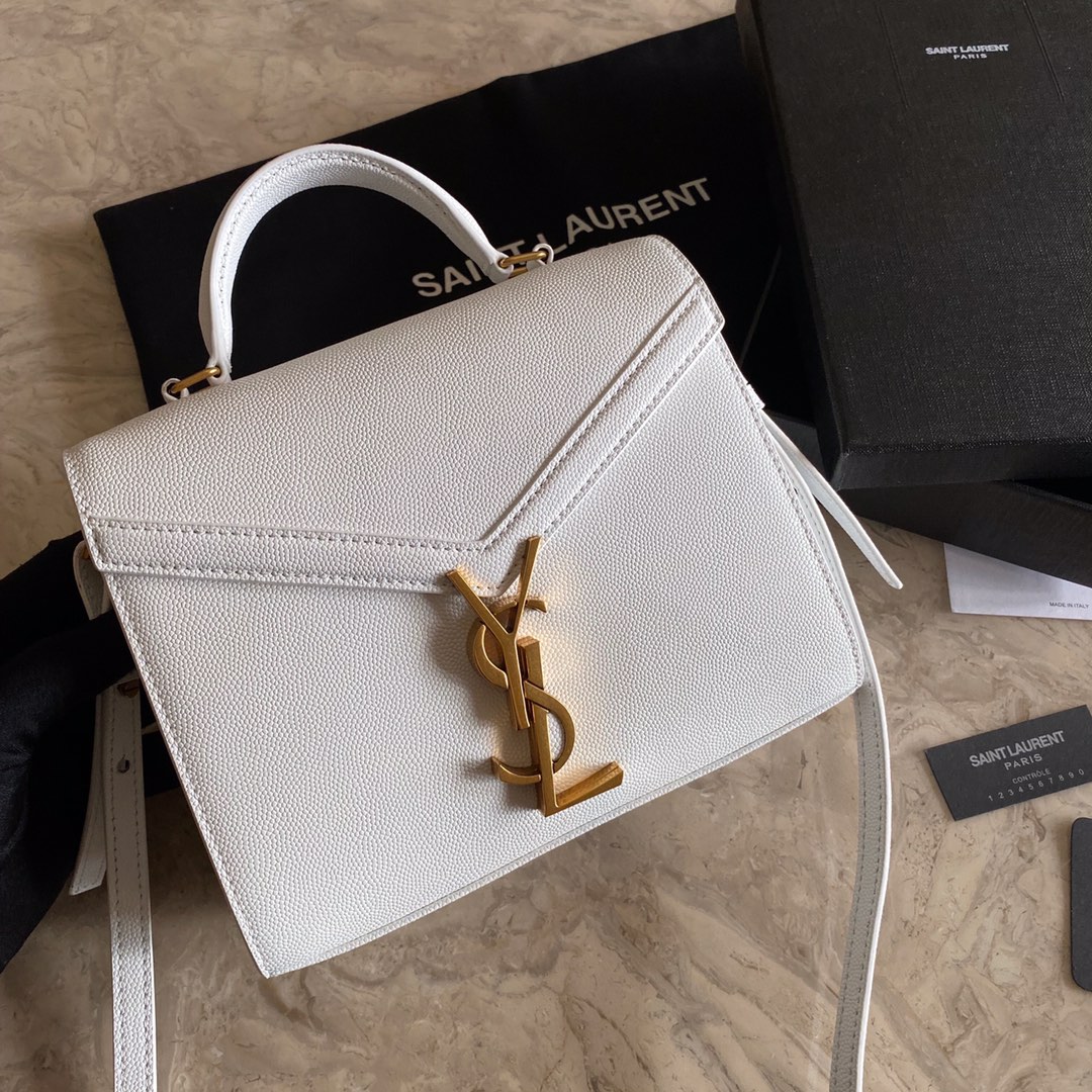 532750 CASSANDRA MINI TOP HANDLE BAG IN GRAIN DE POUDRE EMBOSSED LEATHER, Yves Saint Laurent YSL