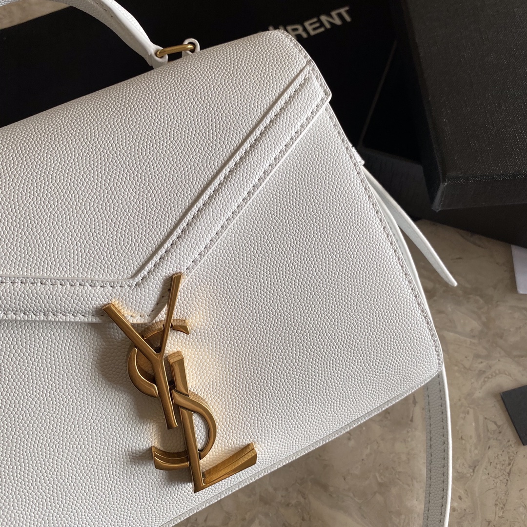 532750 CASSANDRA MINI TOP HANDLE BAG IN GRAIN DE POUDRE EMBOSSED LEATHER, Yves Saint Laurent YSL