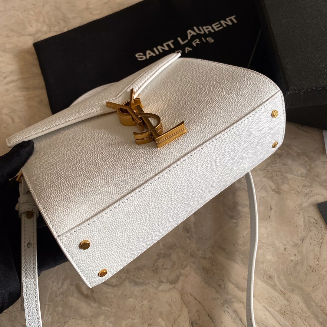 532750 CASSANDRA MINI TOP HANDLE BAG IN GRAIN DE POUDRE EMBOSSED LEATHER, Yves Saint Laurent YSL