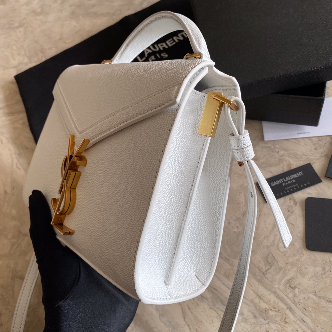 532750 CASSANDRA MINI TOP HANDLE BAG IN GRAIN DE POUDRE EMBOSSED LEATHER, Yves Saint Laurent YSL