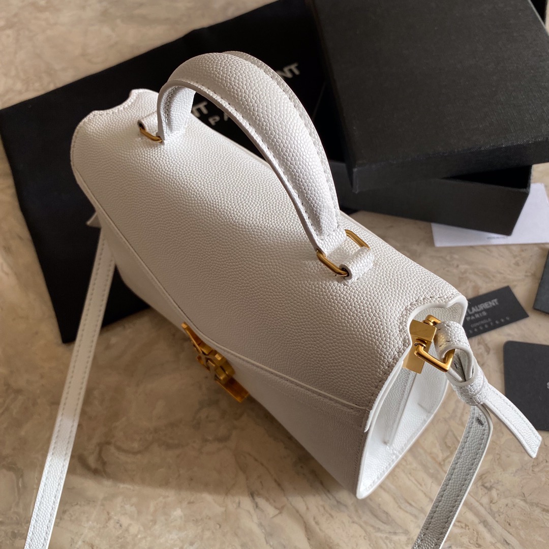 532750 CASSANDRA MINI TOP HANDLE BAG IN GRAIN DE POUDRE EMBOSSED LEATHER, Yves Saint Laurent YSL