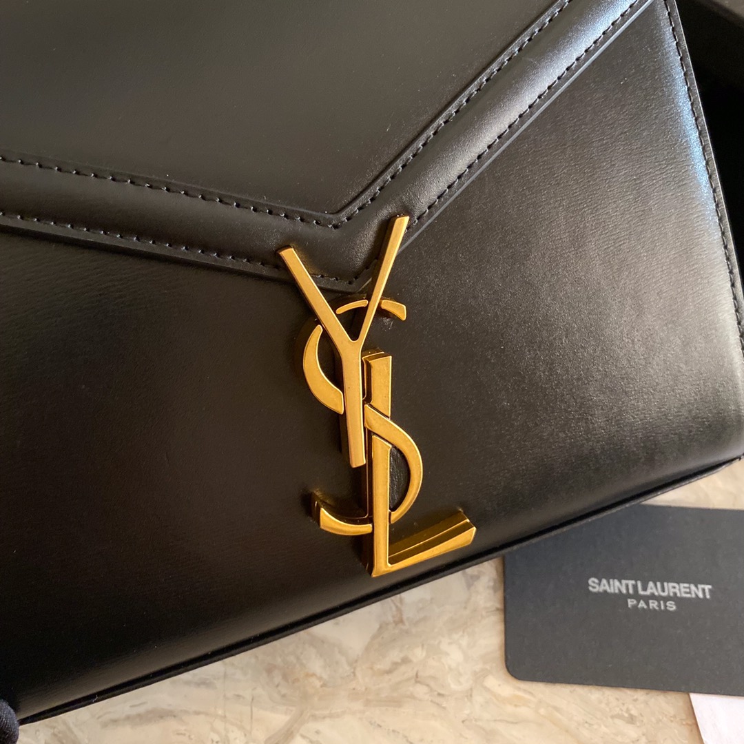 532750 CASSANDRA MINI TOP HANDLE BAG IN SMOOTH LEATHER AND SUEDE, Yves Saint Laurent YSL