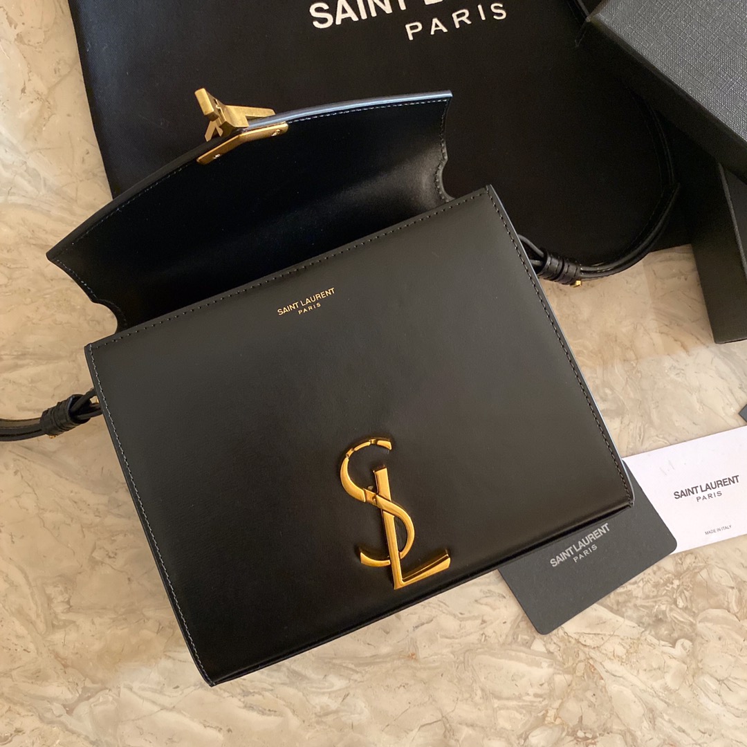 532750 CASSANDRA MINI TOP HANDLE BAG IN SMOOTH LEATHER AND SUEDE, Yves Saint Laurent YSL