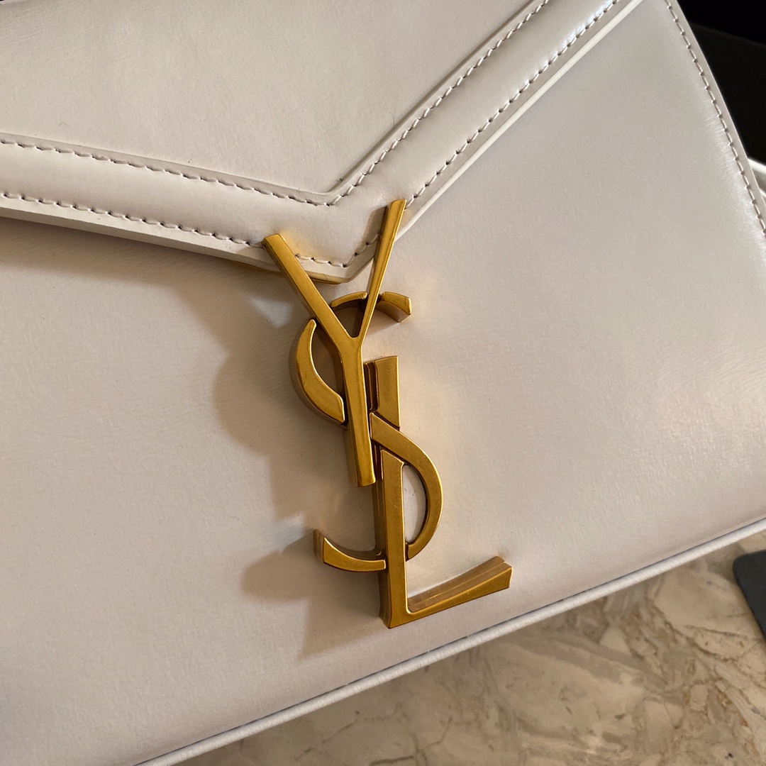 532750 CASSANDRA MINI TOP HANDLE BAG IN SMOOTH LEATHER AND SUEDE, Yves Saint Laurent YSL