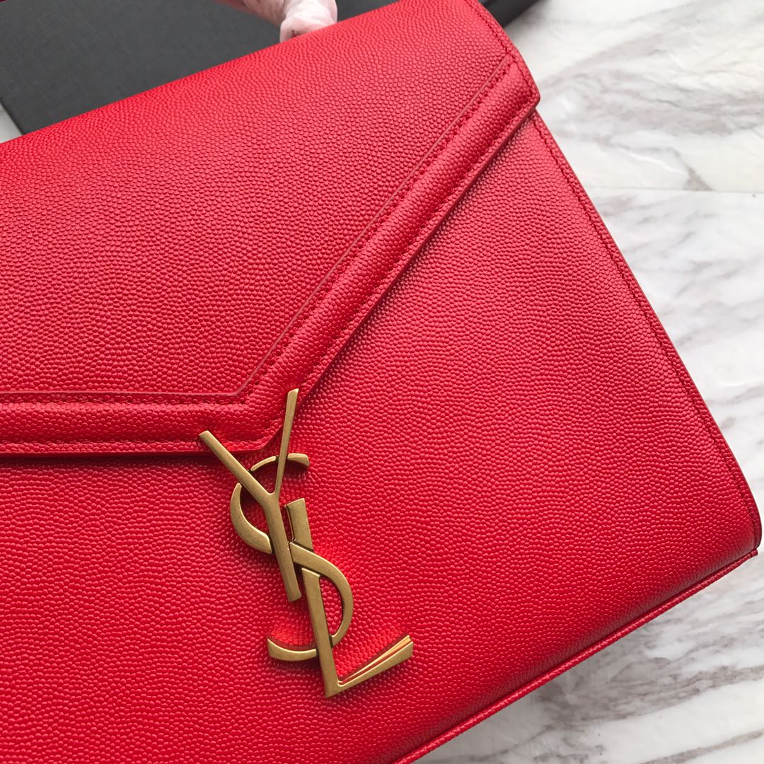 578000 CASSANDRA MEDIUM TOP HANDLE BAG IN GRAIN DE POUDRE EMBOSSED LEATHER, Yves Saint Laurent YSL