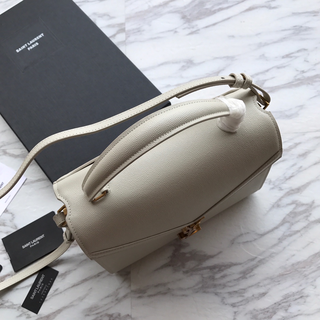 578000 CASSANDRA MEDIUM TOP HANDLE BAG IN GRAIN DE POUDRE EMBOSSED LEATHER, Yves Saint Laurent YSL