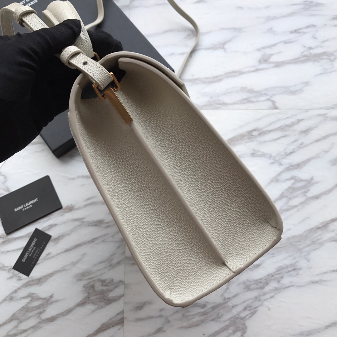 578000 CASSANDRA MEDIUM TOP HANDLE BAG IN GRAIN DE POUDRE EMBOSSED LEATHER, Yves Saint Laurent YSL