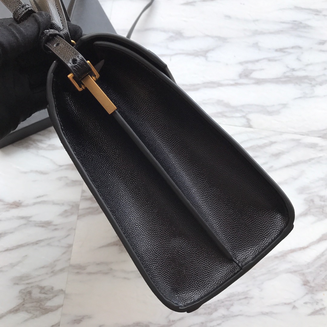 578000 CASSANDRA MEDIUM TOP HANDLE BAG IN GRAIN DE POUDRE EMBOSSED LEATHER, Yves Saint Laurent YSL
