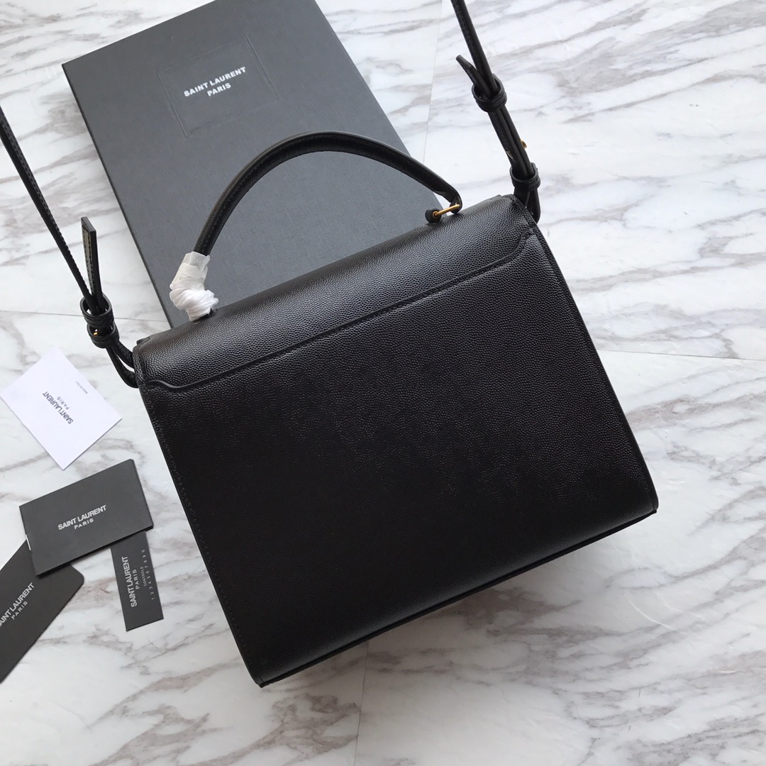 578000 CASSANDRA MEDIUM TOP HANDLE BAG IN GRAIN DE POUDRE EMBOSSED LEATHER, Yves Saint Laurent YSL