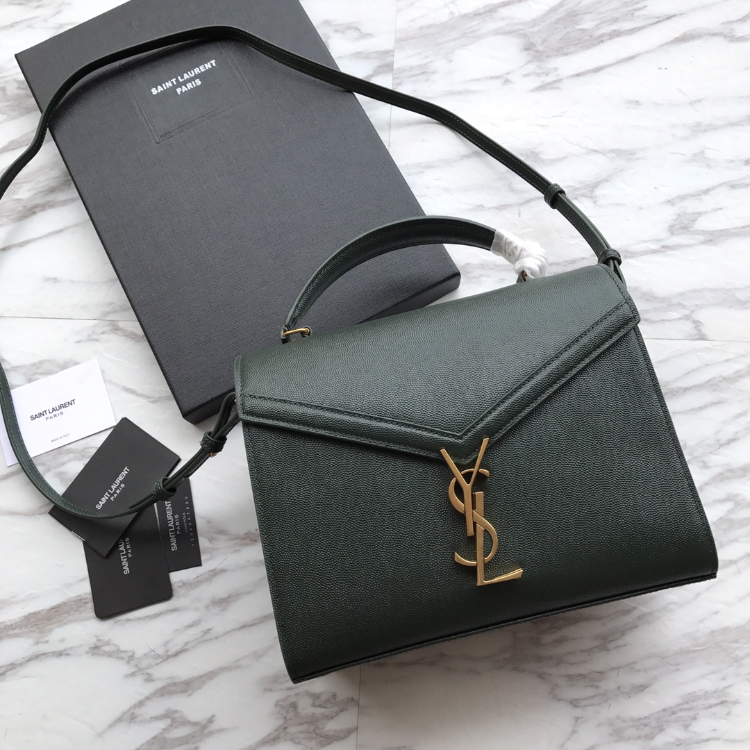 578000 CASSANDRA MEDIUM TOP HANDLE BAG IN GRAIN DE POUDRE EMBOSSED LEATHER, Yves Saint Laurent YSL