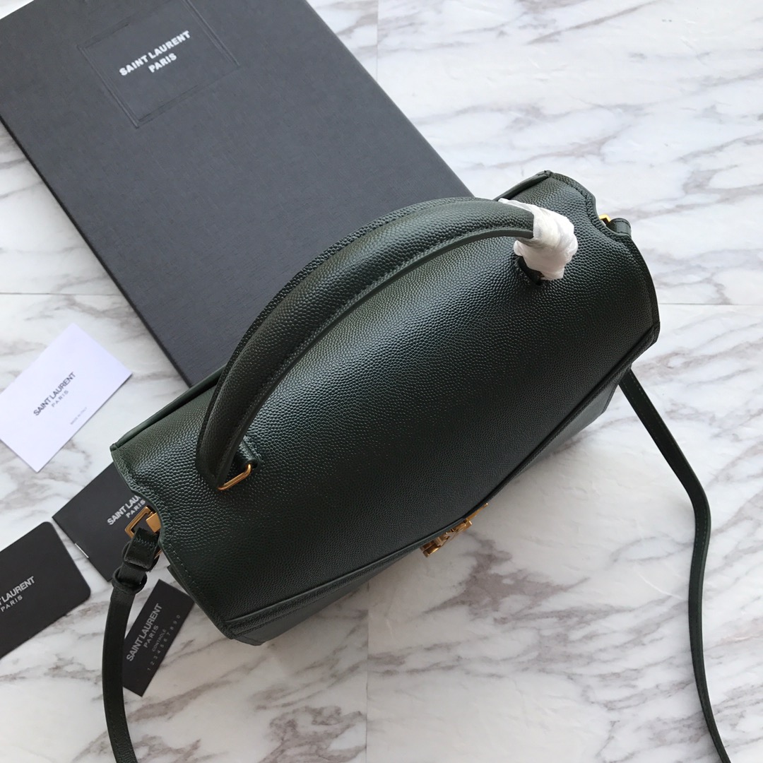 578000 CASSANDRA MEDIUM TOP HANDLE BAG IN GRAIN DE POUDRE EMBOSSED LEATHER, Yves Saint Laurent YSL