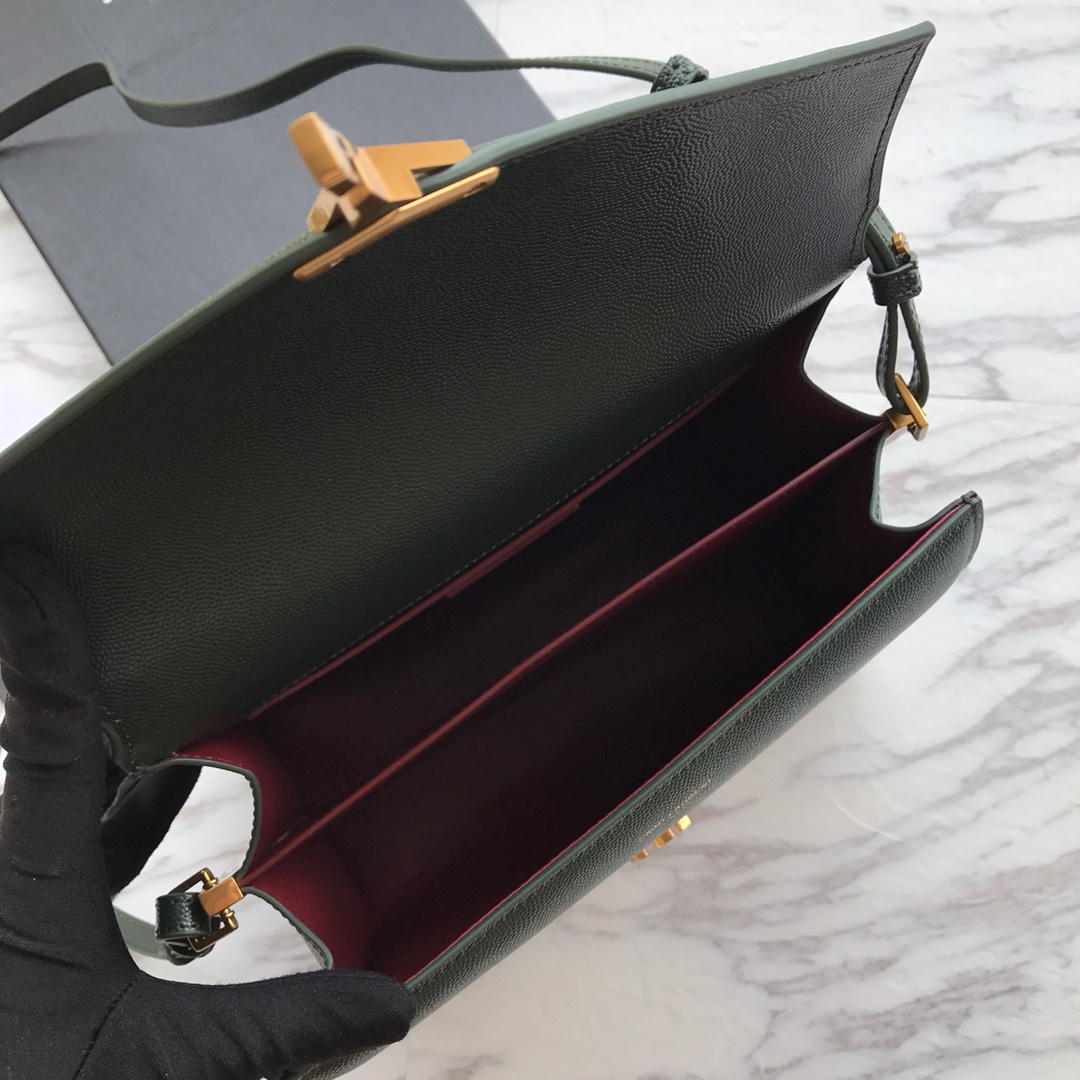 578000 CASSANDRA MEDIUM TOP HANDLE BAG IN GRAIN DE POUDRE EMBOSSED LEATHER, Yves Saint Laurent YSL