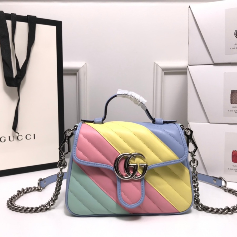 583571 GG Marmont mini top handle bag, GUCCI Women's Top Handles & Boston Bags