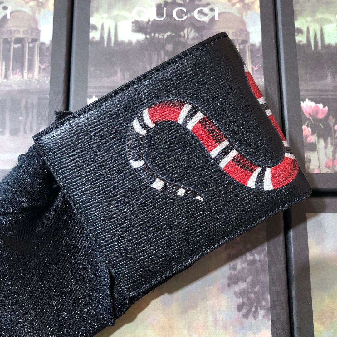 451268 Kingsnake print GG Supreme wallet