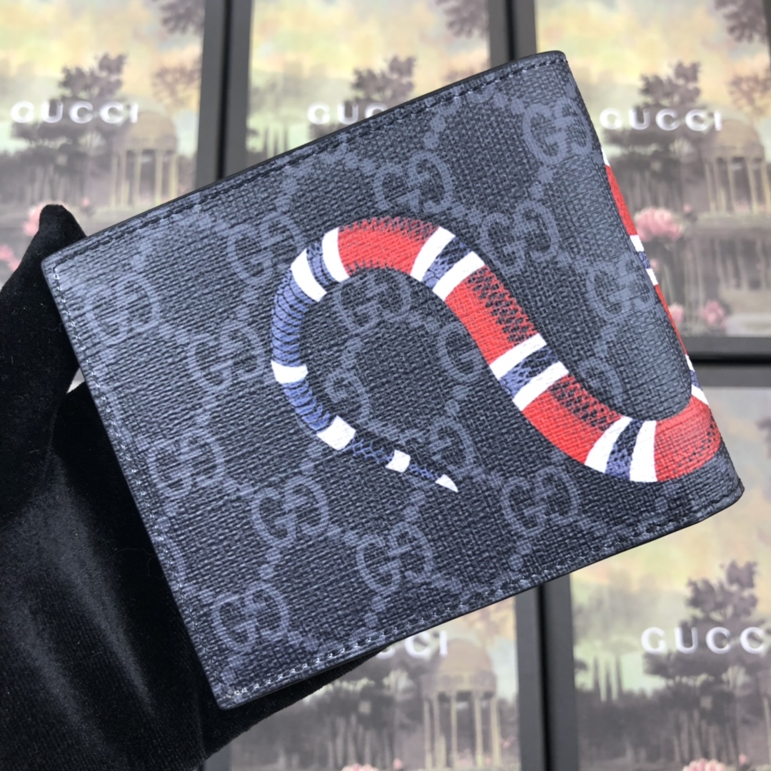 451268 Kingsnake print GG Supreme wallet