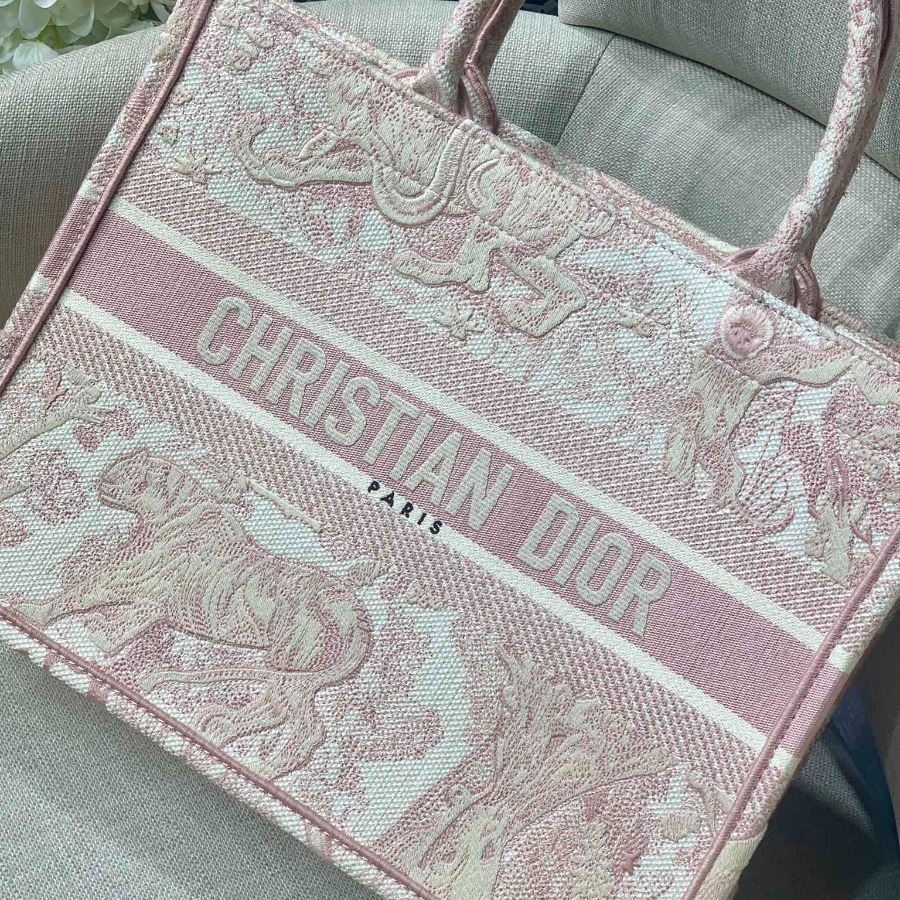 SMALL DIOR BOOK TOTE WITH DIOR OBLIQUE EMBROIDERY