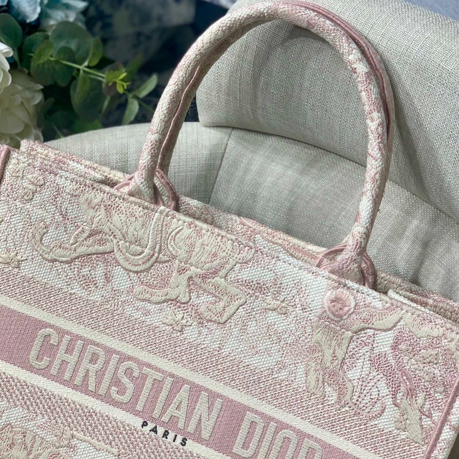 SMALL DIOR BOOK TOTE WITH DIOR OBLIQUE EMBROIDERY
